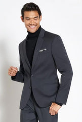 Turtleneck Suit + Free Turtleneck Sweater Package Gray Mens Suit