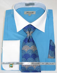 Turquoise Blue Colorful Men's Dress Shirt