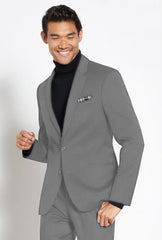 Turtleneck Suit + Free Turtleneck Sweater Package Medium Grey Mens Suit