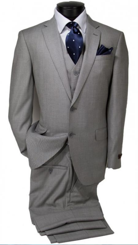 100%  Fabric - Slim or Modern Fit Suits - Classic Fit Alberto Nardoni Brand - 100% Percent Wool Fabric Suit - Worsted Wool Business Suit