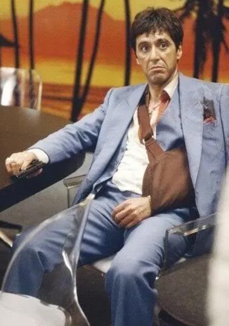 Tony Montana Suit Scarface Blue Suit - Vested Steel Blue Suit