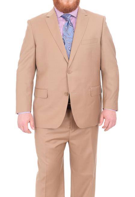 Suits For Big Belly Solid Tan