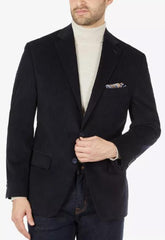 100% Cotton Stretch Men's Modern-Fit Corduroy Navy Blazer