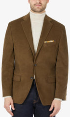 100% Cotton Stretch Men's Modern-Fit Corduroy Olive Blazer