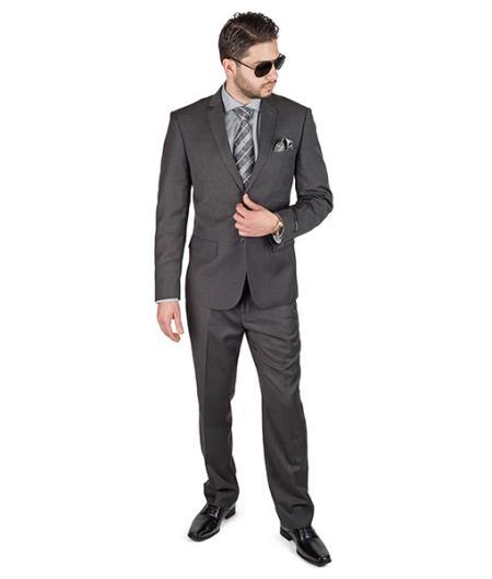 34s Suit - 34 Short Charcoal Grey Suit - Size 34 Suit - 34s Slim Fit Suit