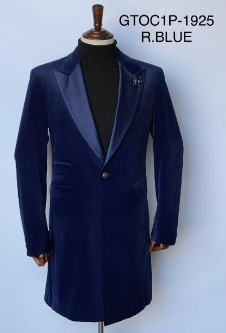 Velvet Long Coat - Velvet Carcoat - R-BlueCoat