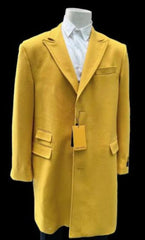 Mens Gold - Yellow Fashion Overcoat - Gold - Yellow Carcoat