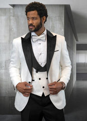 Two Toned Tuxedo With Matching Tuxedo - White and Black