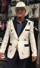 White and Black Reversible Sequin Blazer - Sequin Tuxedo