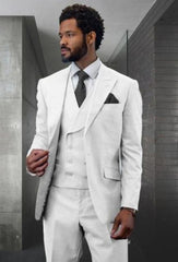 Men 3 Piece Suit White