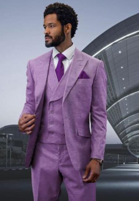 Men 3 Piece Suit Lavender - M370SK-2