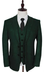 Vintage Suits - Tweed Suits - Herringbone Suits Green