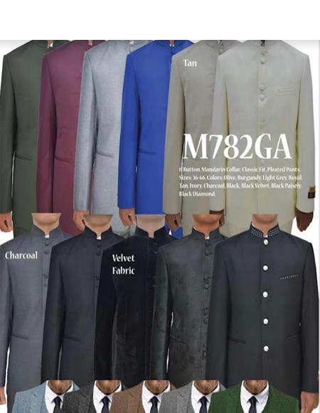 4 Mandarin Suits $389 (We Pick The Colors Based of Availability)