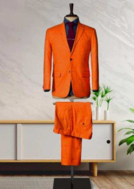 SKU#JA57926 Bright Orange Suit With Pants - Light Orange Suit