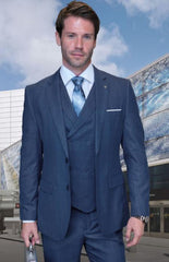 Mens Suit Super 150 Italian Fabric Suit - Indigo