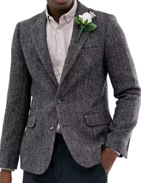 Business Blazer - Pattenred Sport Coat - Winter Fabric Sport Coat - Z-Gray