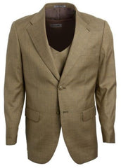 Stacy Adams Suit Mens Oatmeal Beige 3 Piece Suit