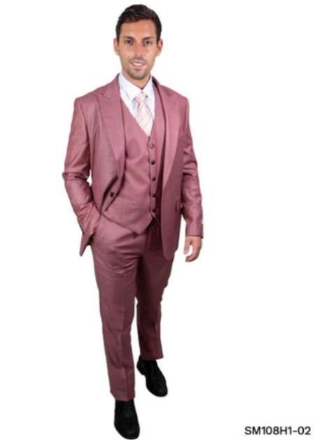 Stacy Adams Suit Hybrid Fit Suit Salmon