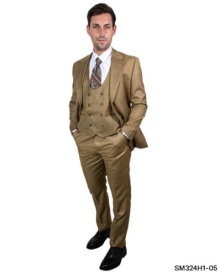 Stacy Adams Suit Hybrid Fit Suit Tan Oatmeal