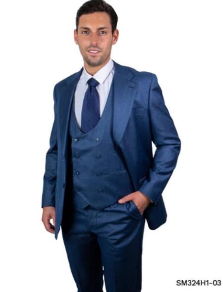 Stacy Adams Suit Hybrid Fit Suit Blue Steel