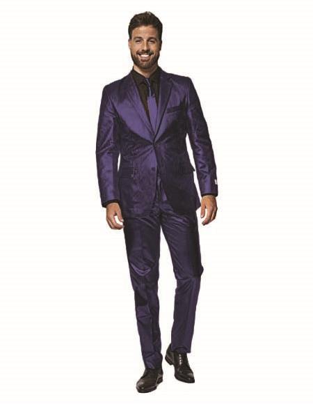 Shiny Metallic Party Blue Suit