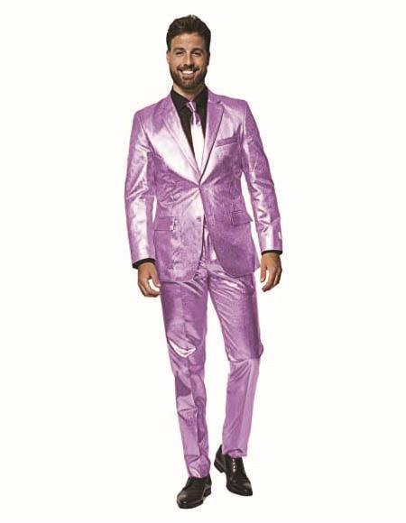 Shiny Metallic Party Lavender Suit