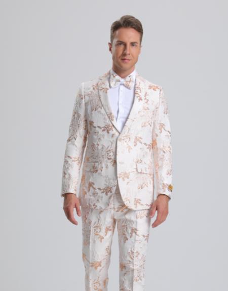 White and Gold Prom Suits - Gold Tuxedo Jacket