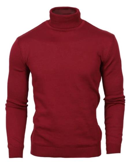 Turtleneck Sweater - Burgundy